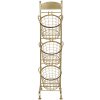 Clayre & Eef 5Y0643GO Mensola in ferro con cestini 30x25x98 cm Colore oro