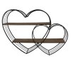 Clayre & Eef 5Y1166 Mensola a muro cuore 93x15x65 cm nero marrone