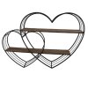 Clayre & Eef 5Y1166 Mensola a muro cuore 93x15x65 cm nero marrone