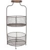 Clayre & Eef 5Y1191 Mensola in ferro con cestini Ø 25x59 cm Marrone