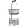 Clayre & Eef 5Y1191 Mensola in ferro con cestini Ø 25x59 cm Marrone
