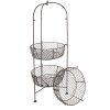 Clayre & Eef 5Y1193 Mensola in ferro con cestini Marrone 31x80 cm