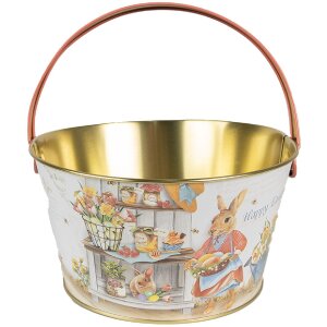 Clayre & Eef 6BL0107 Cestino Ø 19x10 cm Bianco