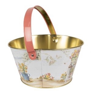 Clayre & Eef 6BL0107 Cestino Ø 19x10 cm Bianco