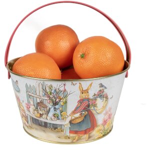 Clayre & Eef 6BL0108 Cesto portaoggetti Bianco Blu Rosso Ø 19x10 cm