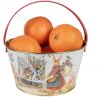 Clayre & Eef 6BL0108 Cesto portaoggetti Bianco Blu Rosso Ø 19x10 cm