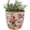 Clayre & Eef 6CE1649XS Vaso da fiori Beige Rosa Ø11x11cm Ceramica Casa di Campagna