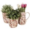 Clayre & Eef 6CE1649XS Vaso da fiori Beige Rosa Ø11x11cm Ceramica Casa di Campagna