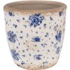 Clayre & Eef 6CE1658L Vaso da fiori Ø 16x16 cm Beige Blu Vintage Motivo floreale