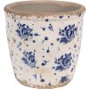Clayre & Eef 6CE1658M Vaso da fiori decorativo Ø 15x14 cm Beige Blu