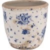 Clayre & Eef 6CE1658S Vaso da fiori decorativo Ø 13x12 cm Beige Blu