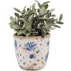 Clayre & Eef 6CE1658S Vaso da fiori decorativo Ø 13x12 cm Beige Blu