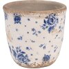 Clayre & Eef 6CE1658XS Decorazione vaso da fiori Ø 11x10 cm Beige Blu