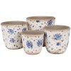 Clayre & Eef 6CE1658XS Decorazione vaso da fiori Ø 11x10 cm Beige Blu