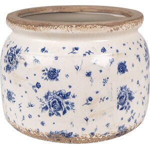 Clayre & Eef 6CE1659L Vaso da fiori beige blu...