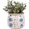 Clayre & Eef 6CE1659M Vaso da fiori decorativo Ø 16x13 cm Beige Blu