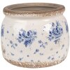 Clayre & Eef 6CE1659S Vaso da fiori decorativo Ø 12x10 cm Beige Blu