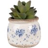 Clayre & Eef 6CE1659S Vaso da fiori decorativo Ø 12x10 cm Beige Blu
