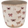 Clayre & Eef 6CE1661M Decorazione vaso da fiori Ø 15x14 cm Beige Rosa