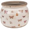 Clayre & Eef 6CE1662L Vaso da fiori decorativo Ø 20x15 cm Beige Rosa