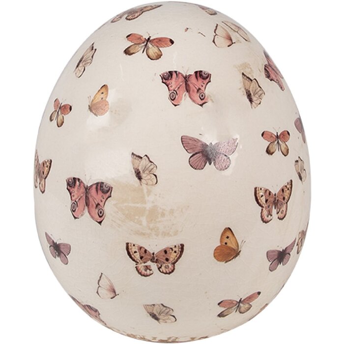Clayre & Eef 6CE1667L Decorazione Uovo Ø 14x16 cm Beige Rosa