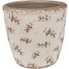 Clayre & Eef 6CE1669L Vaso da fiori Beige Ø 16x16 cm Ramo dulivo in ceramica vintage