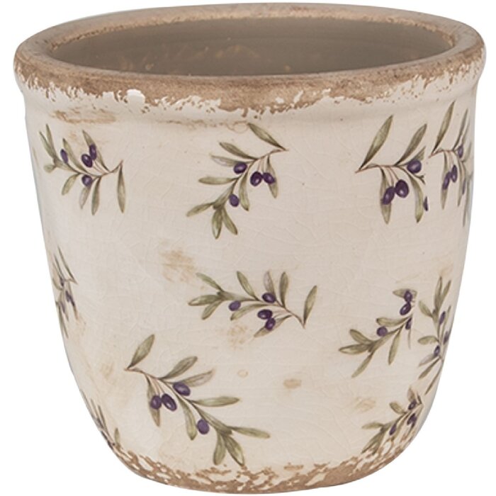 Clayre & Eef 6CE1669XS Decorazione vaso da fiori Ø 11x10 cm Beige Blu