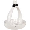 Clayre & Eef 6CE1695 Piatto a uovo Ø 16x19 cm Bianco Nero Crown Modern