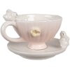 Clayre & Eef 6CE1699 Tazza da caffè con piattino rosa 200ml 14x11x9cm 14x13x5cm