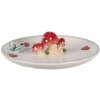 Clayre & Eef 6CE1701 Ciotola Bianco Rosso Ø 21x6 cm Funghi Fiori Casa di Campagna
