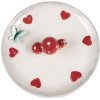 Clayre & Eef 6CE1701 Ciotola Bianco Rosso Ø 21x6 cm Funghi Fiori Casa di Campagna