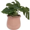 Clayre & Eef 6CE1714P Vaso da fiori rosa Ø 16x15 cm in ceramica con bordo ondulato