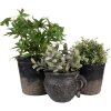 Clayre & Eef 6CE1719L Decorazione Fioriera Ø 17x16 cm Nero Marrone