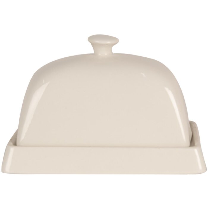 Clayre & Eef 6CE1728 Piatto per burro 16x10x9 cm Beige