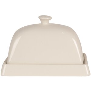 Clayre & Eef 6CE1728 Piatto per burro 16x10x9 cm Beige