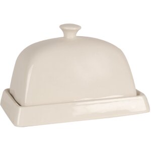Clayre & Eef 6CE1728 Piatto per burro 16x10x9 cm Beige
