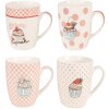 Clayre & Eef 6CEMS0045 Mug 4 pezzi 12x 8x10 cm / 300 ml Rosa