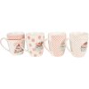 Clayre & Eef 6CEMS0045 Mug 4 pezzi 12x 8x10 cm / 300 ml Rosa