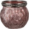 Clayre & Eef 6GL4378 Portacandele Rosa Ø 7x6 cm Design elegante