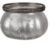 Clayre & Eef 6GL4379 Portacandele color argento Ø 9x6 cm