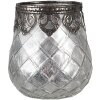 Clayre & Eef 6GL4383 Portacandele argento Ø 9x11 cm taglio diamante