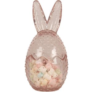Clayre & Eef 6GL4389 Coperchio del vaso di stoccaggio rosa Ø 8x17 cm