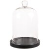 Clayre & Eef 6GL4485 Campana di vetro trasparente marrone stile country Ø 15x21 cm