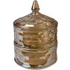 Clayre & Eef 6GL4875 Barattolo con coperchio marrone Ø 13x18 cm