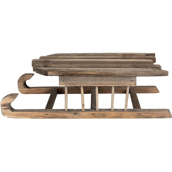 Clayre & Eef 6H2312 Slitta decorativa in stile vintage marrone 35x15x10 cm