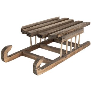 Clayre & Eef 6H2312 Slitta decorativa in stile vintage marrone 35x15x10 cm