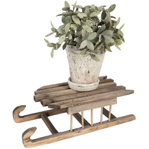 Clayre & Eef 6H2312 Slitta decorativa in stile vintage marrone 35x15x10 cm