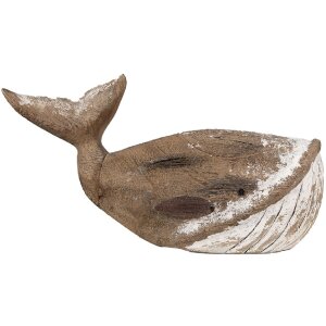Clayre & Eef 6H2341 Decorazione Balena 39x15x21 cm Marrone Bianco