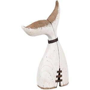 Clayre & Eef 6H2347 Decorazione a coda di balena 27x10x45 cm Bianco Marrone