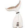 Clayre & Eef 6H2347 Decorazione a coda di balena 27x10x45 cm Bianco Marrone